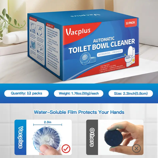 Automatic Toilet Bowl Cleaner Tablets - Low Odor for Freshness, Ideal for Plastic SurfacesEasy Use for Home Hygiene RV Toilet Cleaning, Powerful Toilet Bowl Cleaners for Tough Stains, Long-Lasting Deodorizing