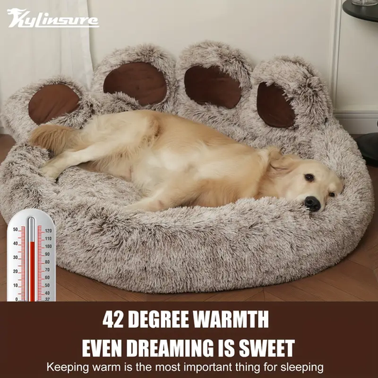 Cute Bear Paw Shaped Dog Bed And Cat Bed, Calm Donut Dog Bed, Warm And Comfortable Soft Dog Round Bed, Plush Dog And Cat Mattress Bed. Give Your Youngsters A Warm And Comfortable Mattress!